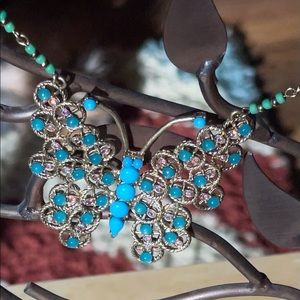 Betsey Johnson 16" Butterfly necklace w/semi precious accents and 3" extender